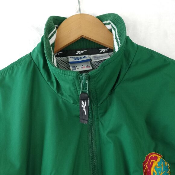 VTG Reebok Jacket Mens Large Green 1/2 Zip Pullover Mesh Lined Vent Windbreaker - Picture 9 of 16